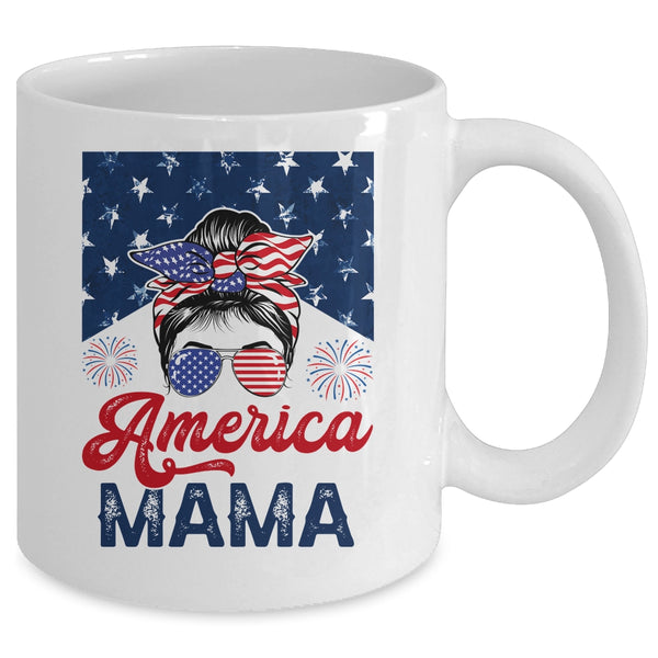 USA American Mama Proud Mom Messy Bun Patriotic 4th Of July Mug 11oz Mug White back 600x 3.jpg