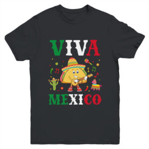 Mexican Viva Mexico Independence Day Flag Taco Kids Women Youth Youth T Shirt Black 600x 2.jpg