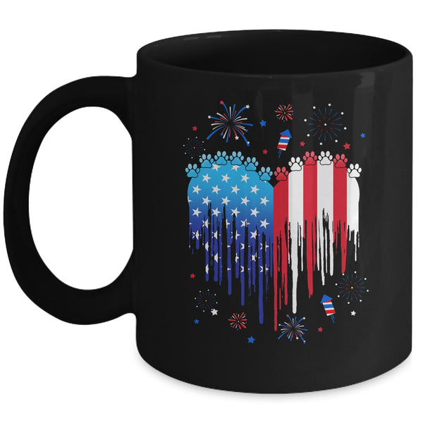 American Dog Cat USA Flag Distressed 4th Of July Mug 11oz Mug Black front 600x.jpg