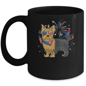 Yorkie Dog American USA Flag 4th of July Men women Lover Mug 11oz Mug Black front 600x.jpg