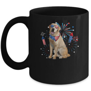 Labrador Dog American USA Flag 4th of July Men women Lover Mug 11oz Mug Black front 600x.jpg