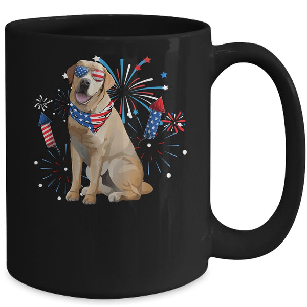 Labrador Dog American USA Flag 4th of July Men women Lover Mug 15oz Mug Black back 600x.jpg