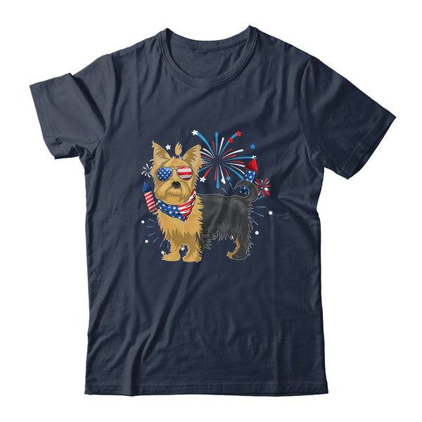 Yorkie Dog American USA Flag 4th of July Men women Lover Classic T Shirt Navy 600x.jpg