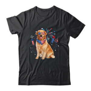 Golden Retriever Dog American USA Flag 4th of July Men Lover Classic T Shirt Black 600x.jpg