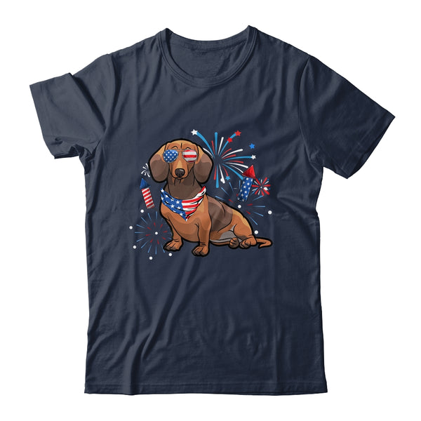 Dachshund Dog American USA Flag 4th of July Men women Lover Classic T Shirt Navy 600x.jpg