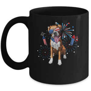 Boxer Dog American USA Flag 4th of July Men women Lover Mug 11oz Mug Black front 600x.jpg