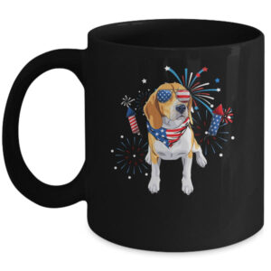 Beagle Dog American USA Flag 4th of July Men women Lover Mug 11oz Mug Black front 600x.jpg
