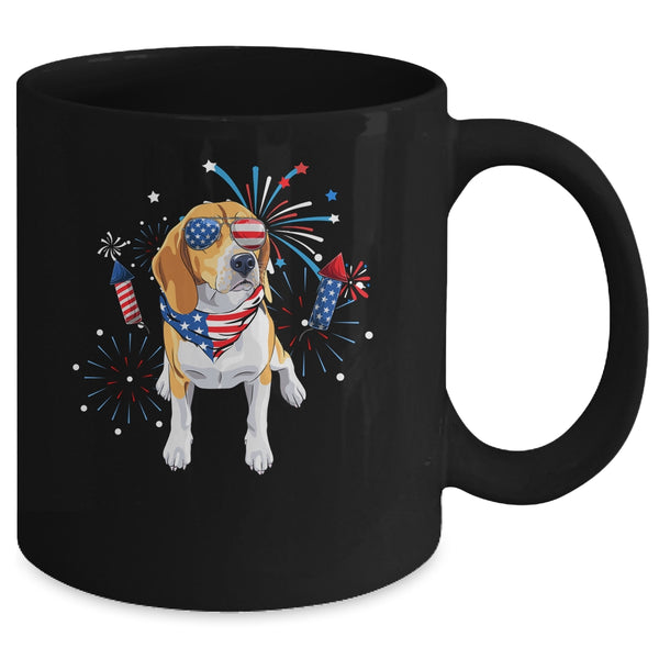 Beagle Dog American USA Flag 4th of July Men women Lover Mug 11oz Mug Black back 600x.jpg