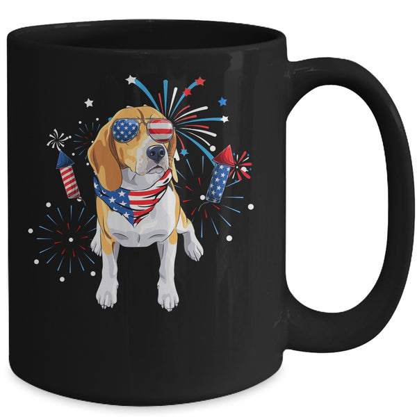 Beagle Dog American USA Flag 4th of July Men women Lover Mug 15oz Mug Black back 600x.jpg