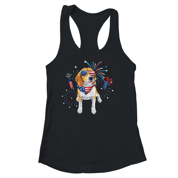 Beagle Dog American USA Flag 4th of July Men women Lover Women s Ideal Racerback Tank Black 600x.jpg