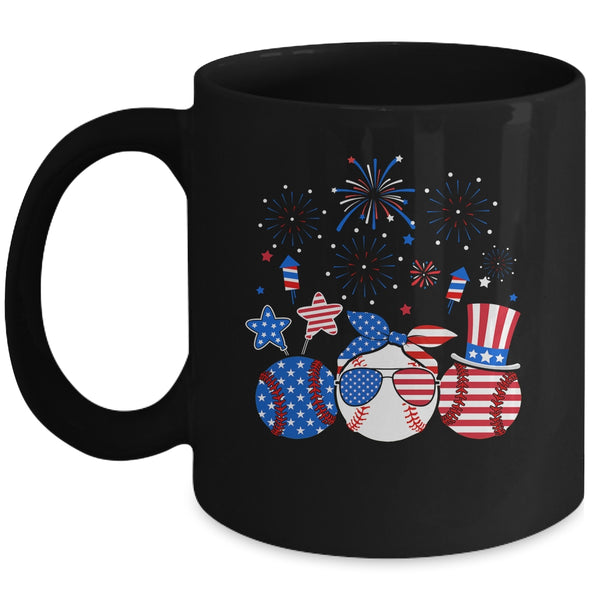 Baseball Lover Patriotic 4th Of July Independence Day Mug 11oz Mug Black front 600x.jpg