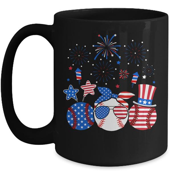 Baseball Lover Patriotic 4th Of July Independence Day Mug 15oz Mug Black front 600x.jpg