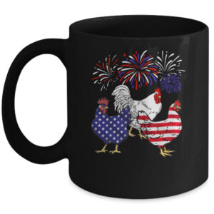 Funny Chickens American Flag Patriotic Farmer 4th Of July Mug 11oz Mug Black front 600x.jpg