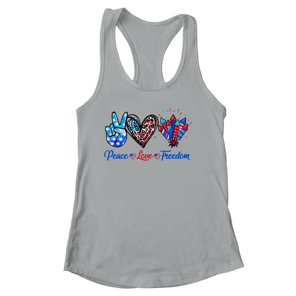 Peace Love Freedom 4th Of July Us Flag Fireworks Women s Ideal Racerback Tank Heather Grey 600x.jpg