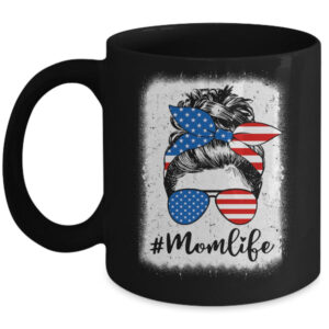 American Flag Mom Life Bleached Mother s 4th Of July Funny Mug 11oz Mug Black front 600x.jpg