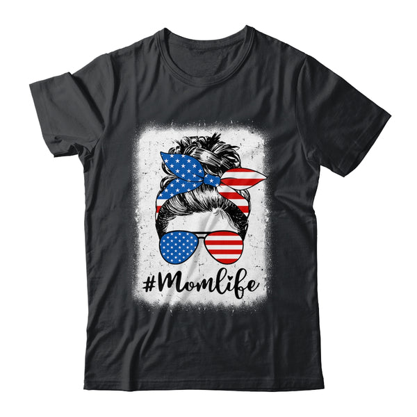 American Flag Mom Life Bleached Mother s 4th Of July Funny Classic T Shirt Black 600x.jpg