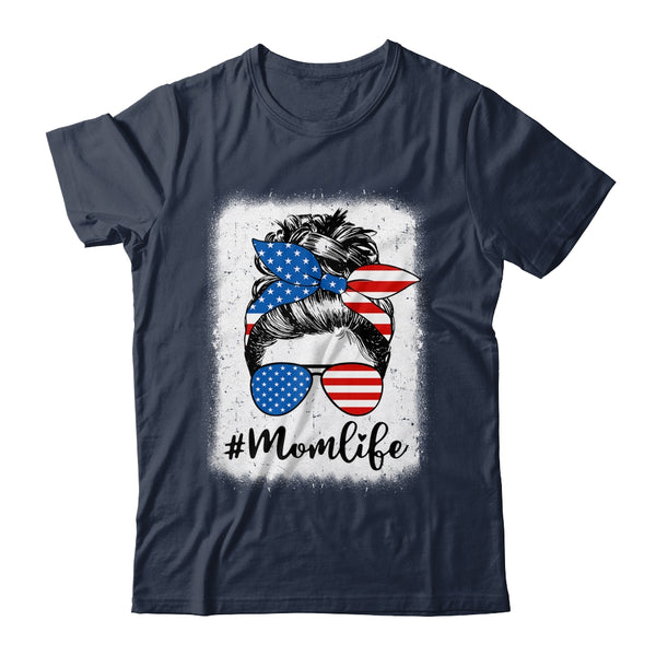 American Flag Mom Life Bleached Mother s 4th Of July Funny Classic T Shirt Navy 600x.jpg