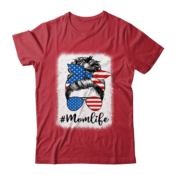 American Flag Mom Life Bleached Mother s 4th Of July Funny Classic T Shirt Red 600x.jpg