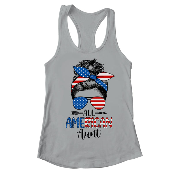 All American Aunt Happy 4th July Day Messy Hair Women s Ideal Racerback Tank Heather Grey 600x.jpg