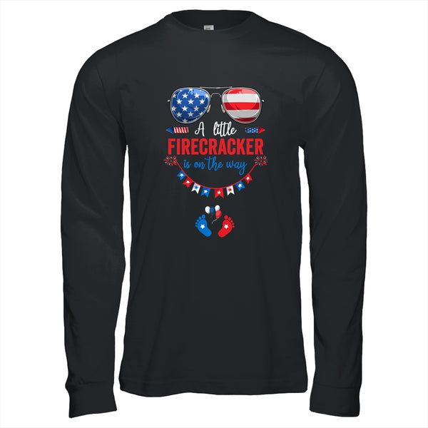 4th Of July Pregnancy Announcement Couples Baby Reveal Long Sleeve T Shirt Black 600x.jpg