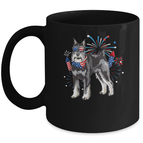 Schnauzer Dog American USA Flag 4th of July Men women Lover Mug 11oz Mug Black front 600x.jpg