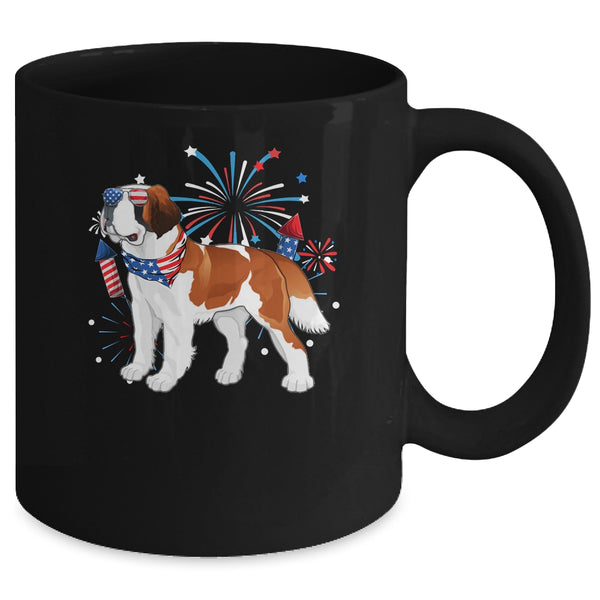 Saint Bernard Dog American USA Flag 4th of July women Lover Mug 11oz Mug Black back 600x 1.jpg