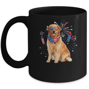 Golden Retriever Dog American USA Flag 4th of July Men Lover Mug 11oz Mug Black front 600x 1.jpg