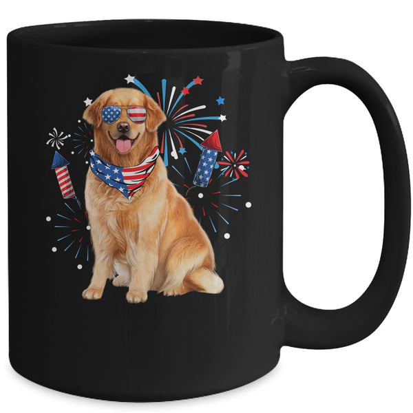 Golden Retriever Dog American USA Flag 4th of July Men Lover Mug 15oz Mug Black back 600x 1.jpg