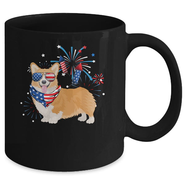Corgi Dog American USA Flag 4th of July Men women Lover Mug 11oz Mug Black back 600x.jpg