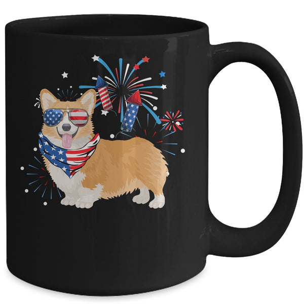 Corgi Dog American USA Flag 4th of July Men women Lover Mug 15oz Mug Black back 600x.jpg