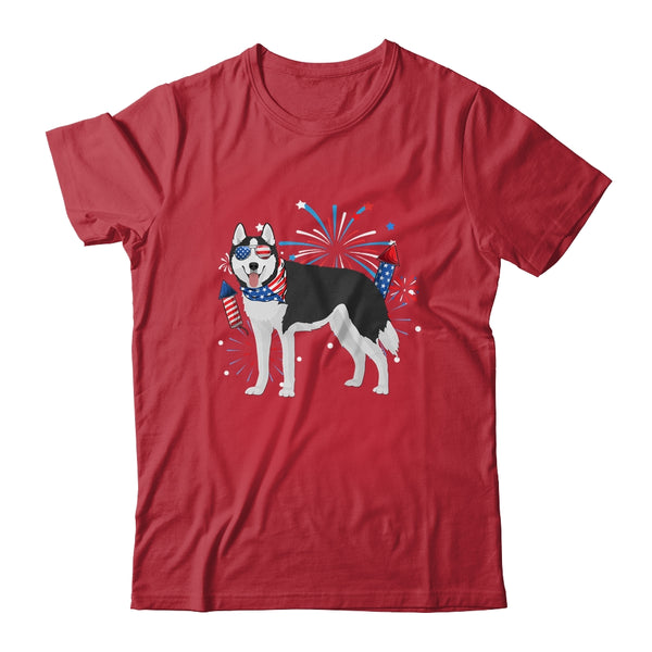 Siberian Husky Dog American USA Flag 4th of July women Lover Classic T Shirt Red 600x.jpg