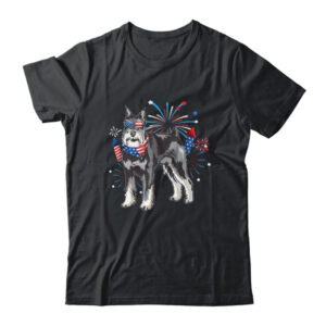 Schnauzer Dog American USA Flag 4th of July Men women Lover Classic T Shirt Black 600x.jpg
