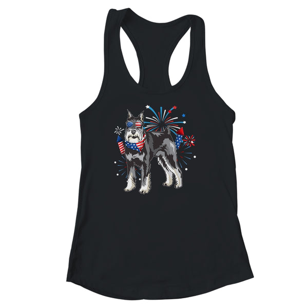Schnauzer Dog American USA Flag 4th of July Men women Lover Women s Ideal Racerback Tank Black 600x.jpg