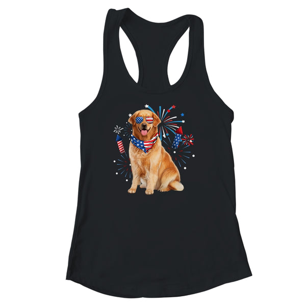 Golden Retriever Dog American USA Flag 4th of July Men Lover Women s Ideal Racerback Tank Black 600x 1.jpg