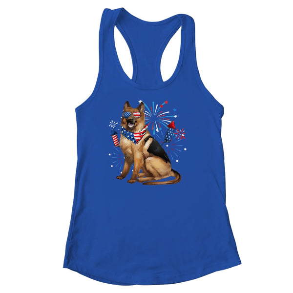 German Shepherd Dog American USA Flag 4th of Jul women Lover Women s Ideal Racerback Tank Royal 600x.jpg