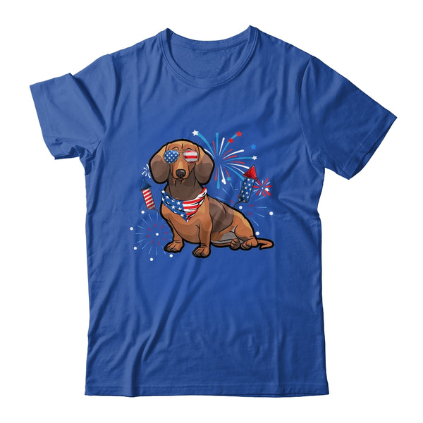 Dachshund Dog American USA Flag 4th of July Men women Lover Classic T Shirt Royal 600x 1.jpg