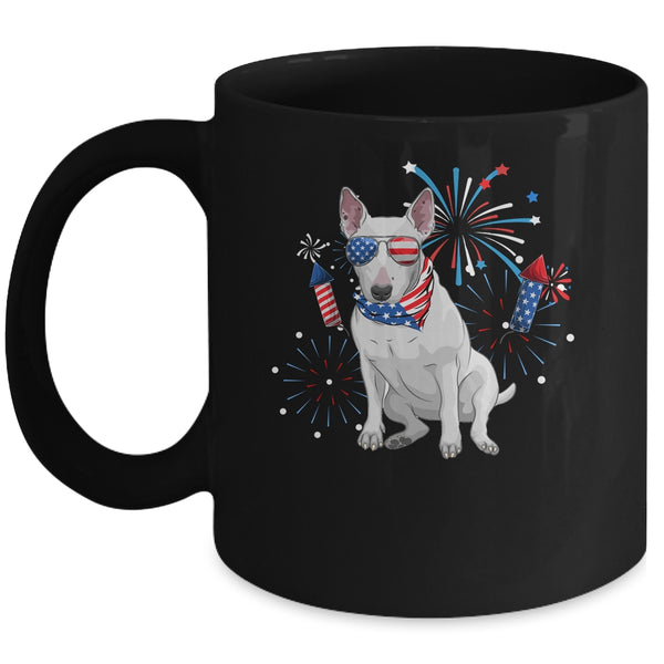 Bull Terrier Dog American USA Flag 4th of July women Lover Mug 11oz Mug Black front 600x.jpg