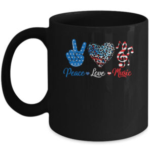 Peace Love Music US Flag 4th Of July Music Teacher Patriotic Mug 11oz Mug Black front 600x 1.jpg