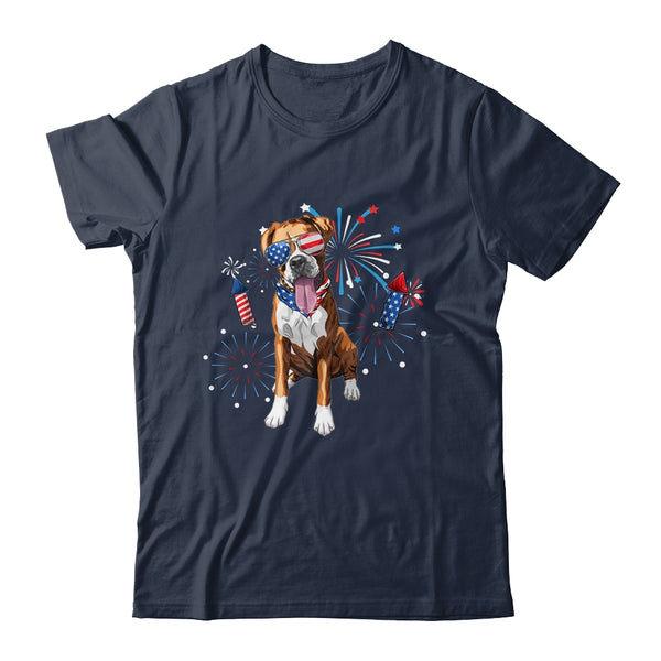 Boxer Dog American USA Flag 4th of July Men women Lover Classic T Shirt Navy 600x.jpg