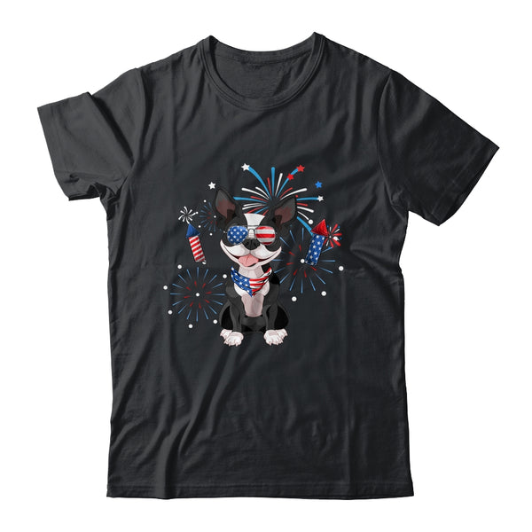 Boston Terrier Dog American USA Flag 4th of July Lover Classic T Shirt Black 600x.jpg
