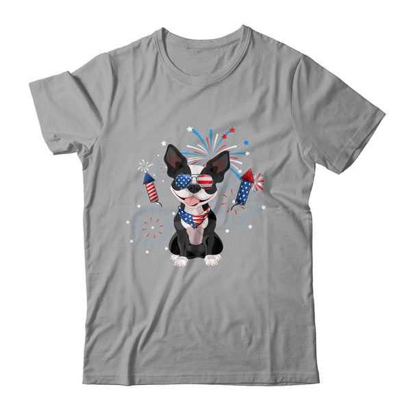 Boston Terrier Dog American USA Flag 4th of July Lover Classic T Shirt Sport Grey 600x.jpg