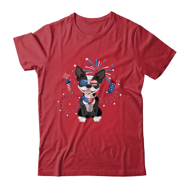 Boston Terrier Dog American USA Flag 4th of July Lover Classic T Shirt Red 600x.jpg