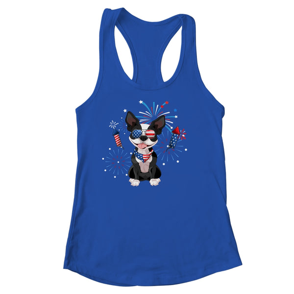 Boston Terrier Dog American USA Flag 4th of July Lover Women s Ideal Racerback Tank Royal 600x.jpg