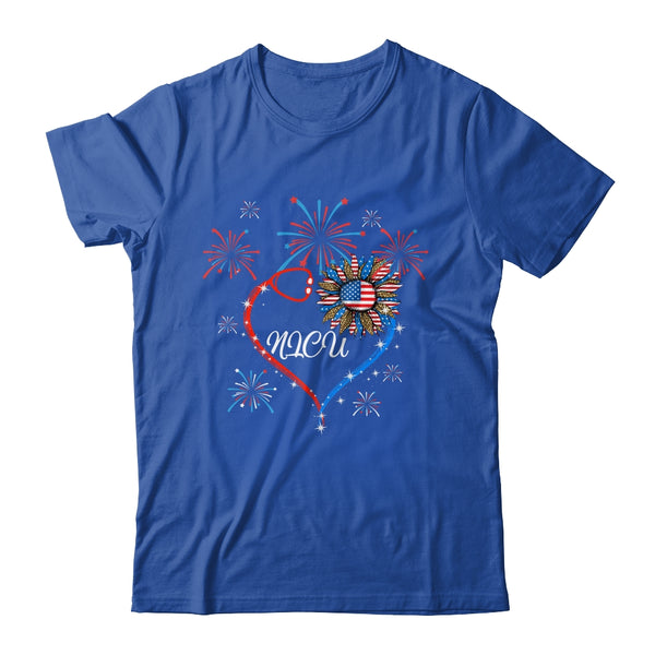 Patriotic NICU Nurse 4th Of July American Flag Sunflower Love Classic T Shirt Royal 600x 1.jpg