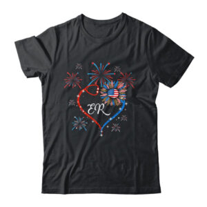 Patriotic ER Nurse 4th Of July American Flag Sunflower Love Classic T Shirt Black 600x.jpg