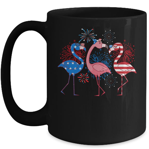 Flamingo 4th Of July American Flag Flamingo Independence Mug 15oz Mug Black front 600x.jpg