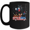 Funny Moose Riding Red Truck USA Flag Patriotic 4th Of July Mug 15oz Mug Black front 600x.jpg