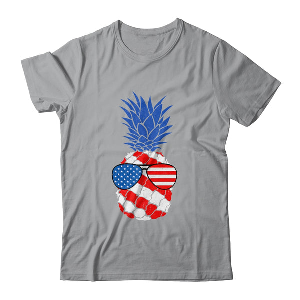 Hawaiian Pineapple American Flag Sunglasses 4th of July Classic T Shirt Sport Grey 600x.jpg