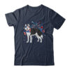 Siberian Husky Dog American USA Flag 4th of July women Lover Classic T Shirt Navy 600x 1.jpg