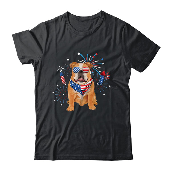 Bulldog Dog American USA Flag 4th of July Men women Lover Classic T Shirt Black 600x.jpg